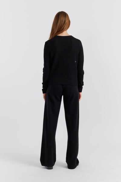 Black Cloud Cashmere Cropped Sweater