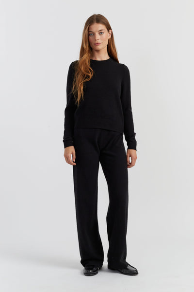 Black Cloud Cashmere Cropped Sweater