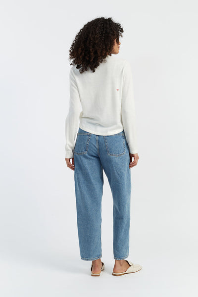 SAMPLE SALE - NO REFUNDS Cream Merino Heart Breton Sweater