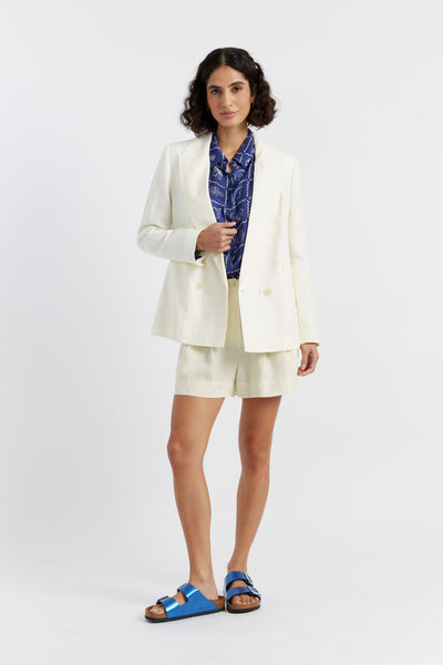 SAMPLE SALE - NO REFUNDS Cream Tencel-Linen Blazer