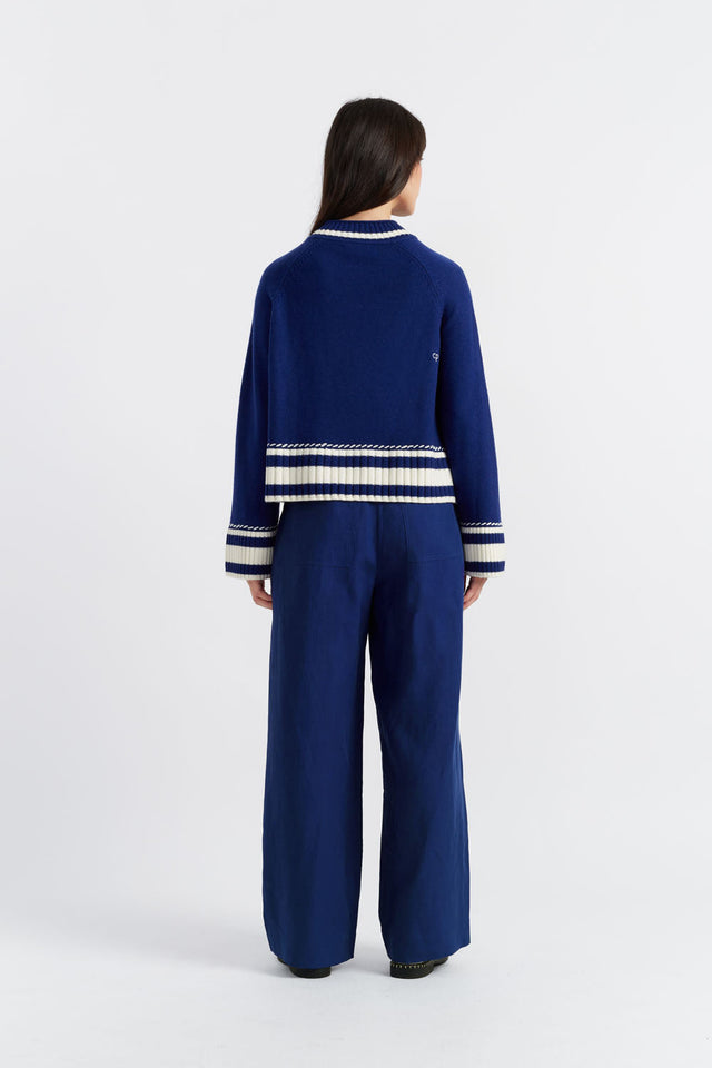 Blue Wool-Cashmere Guernsey Sweater image 5
