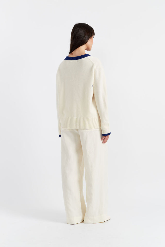 Cream Wool-Cashmere Admiral Cardigan image 3