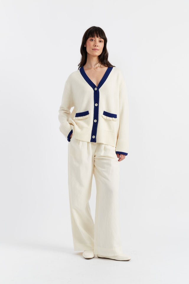 Cream Wool-Cashmere Admiral Cardigan image 2