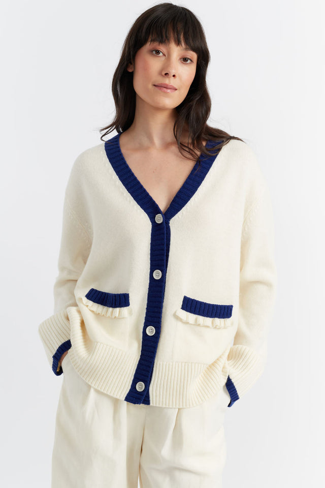 Cream Wool-Cashmere Admiral Cardigan image 1