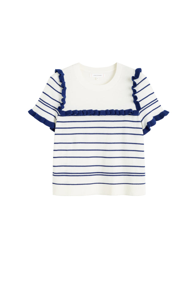 Cream Merino Nautical Top image 4