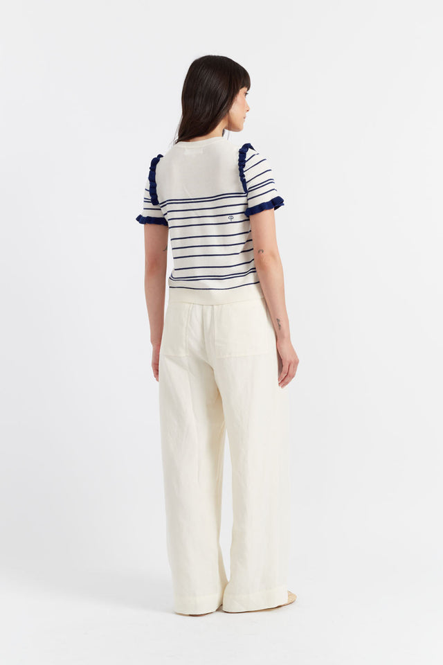 Cream Merino Nautical Top image 3