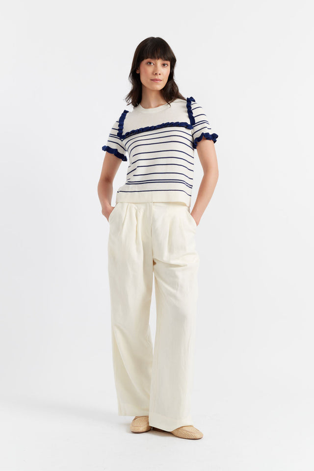 Cream Merino Nautical Top image 2
