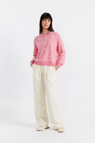 SAMPLE SALE - NO REFUNDS Pink Wool-Cashmere La Mer Sweater