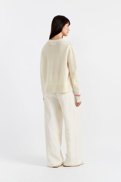 SAMPLE SALE - NO REFUNDS Cream Wool-Cashmere Penzance Sweater