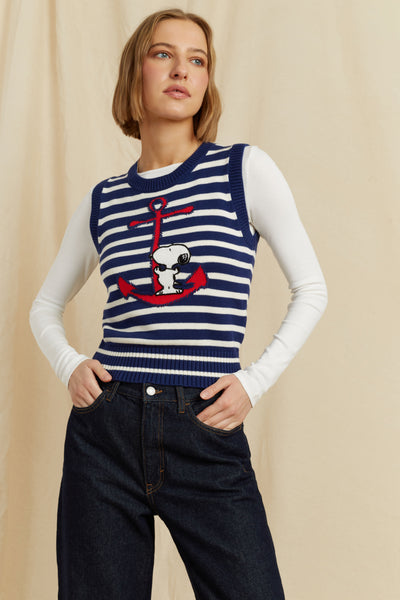 SAMPLE SALE - NO REFUNDS Blue Cotton Snoopy Anchor Tank