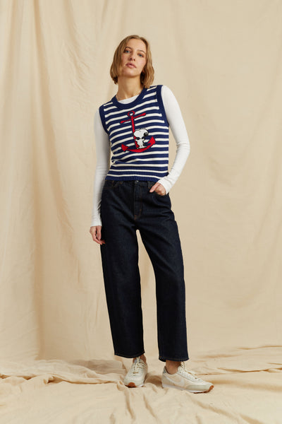 SAMPLE SALE - NO REFUNDS Blue Cotton Snoopy Anchor Tank