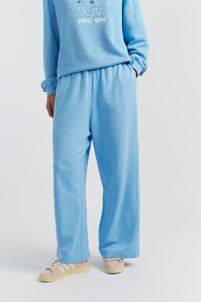 Sky-Blue Cotton Snoopy Sweatpants