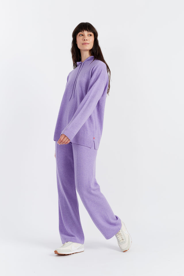 Lavender Wool-Cashmere Relaxed Hoodie image 3