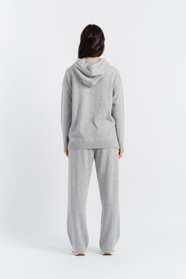 Light-Grey Wool-Cashmere Relaxed Hoodie image 2
