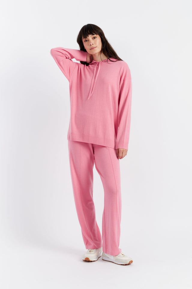 Pink Wool-Cashmere Relaxed Hoodie image 2