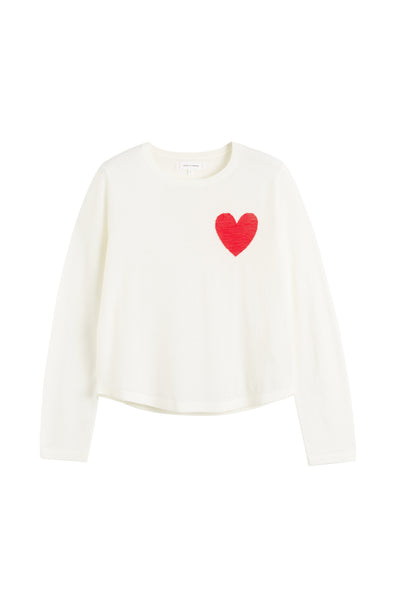 SAMPLE SALE - NO REFUNDS Cream Merino Heart Breton Sweater