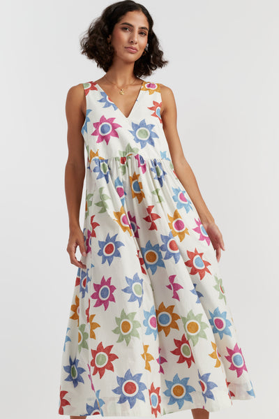 Cream Cotton Sol Summer Dress