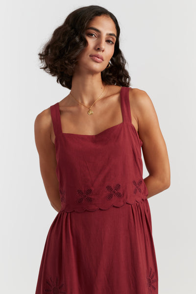 Sienna Linen-Blend Broderie Summer Dress