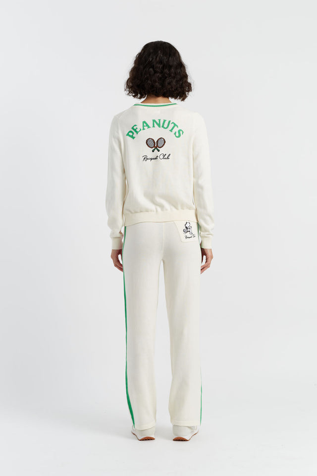 Cream Cotton Peanuts Racquet Club Cardigan image 2