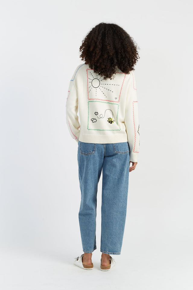Cream Cotton Peanuts Vacation Cardigan image 4