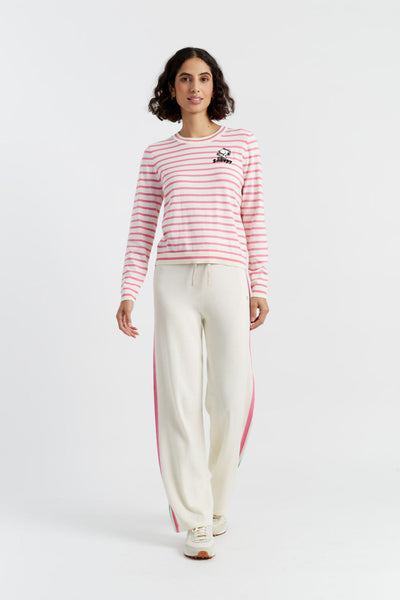 SAMPLE SALE - NO REFUNDS Pink Cotton Peanuts Racquet Club Sweater