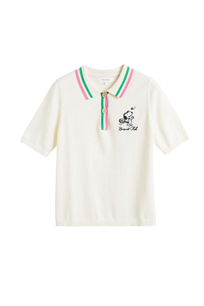 SAMPLE SALE - NO REFUNDS Cream Cotton Peanuts Racquet Club Polo