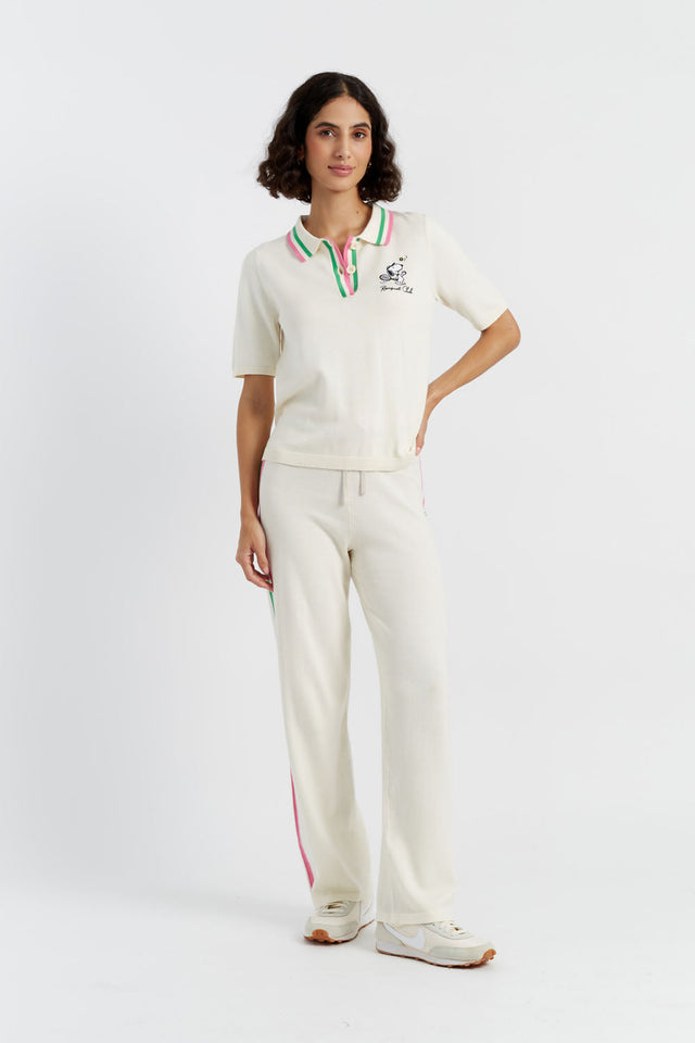 Cream Cotton Peanuts Racquet Club Polo image 4