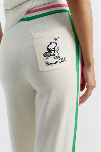SAMPLE SALE - NO REFUNDS Cream Cotton Peanuts Racquet Club Trousers