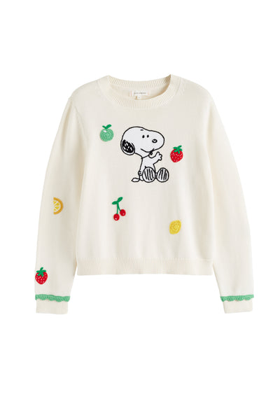 Cream Cotton Fruity Snoopy Sweater