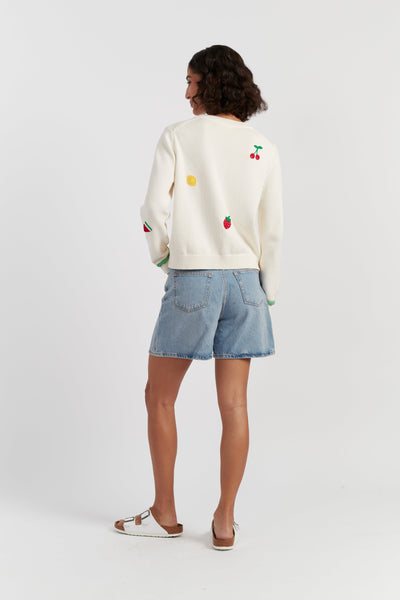 Cream Cotton Fruity Snoopy Sweater