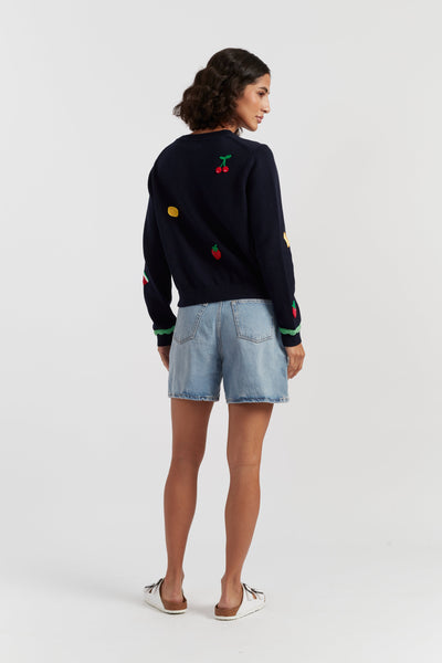 Navy Cotton Fruity Snoopy Sweater