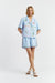 Blue Linen-Cotton Peanuts Vacation Shorts