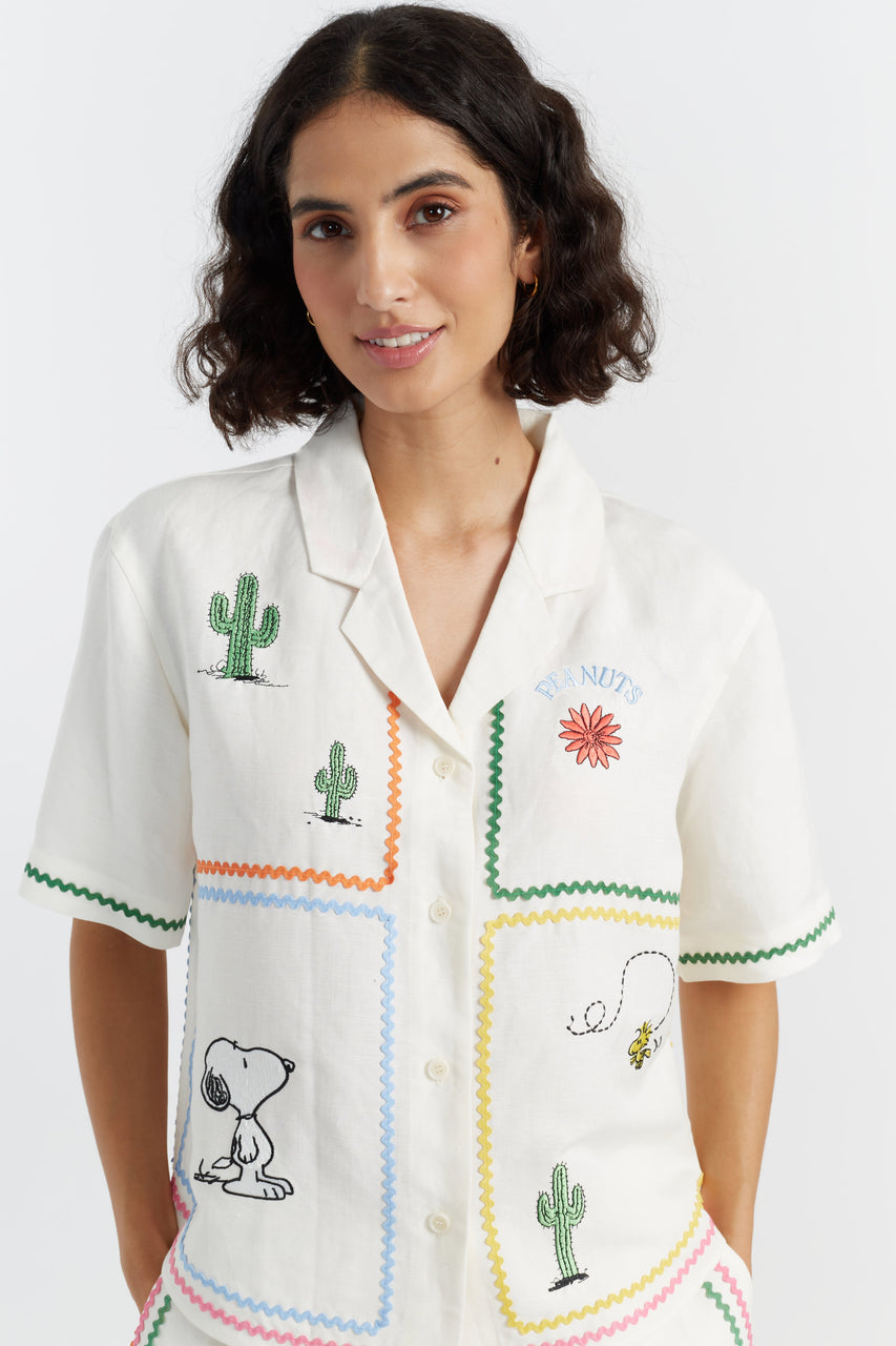 売れ筋商品|||チンティアンドパーカー カットソー トップス レディース Women's Cotton Peanuts Vacation T-Shirt Cream Cream Linen-Cotton Peanuts Vacation Shirt – Chinti & Parker USD