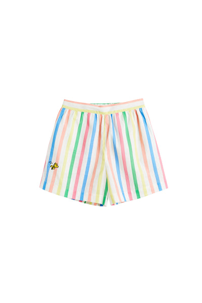 SAMPLE SALE - NO REFUNDS Multi Linen-Cotton Snoopy Stripe Shorts