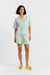 Multi Linen-Cotton Snoopy Stripe Shorts