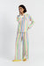 Multi Linen-Cotton Snoopy Stripe Trousers