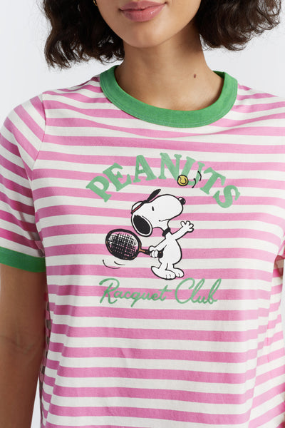 SAMPLE SALE - NO REFUNDS Pink Cotton Peanuts Racquet Club T-Shirt