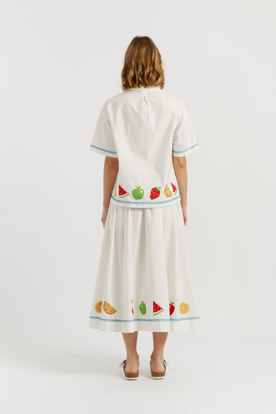 Cream Cotton Snoopy Fruit Shirt