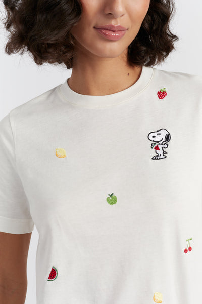 Cream Cotton Snoopy Fruit T-Shirt