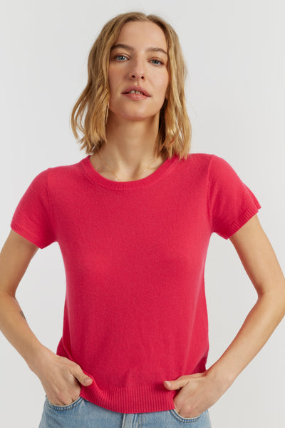 Watermelon-Pink Air Pure Cashmere T-shirt