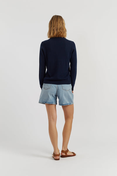 Navy Air Pure Cashmere Sweater