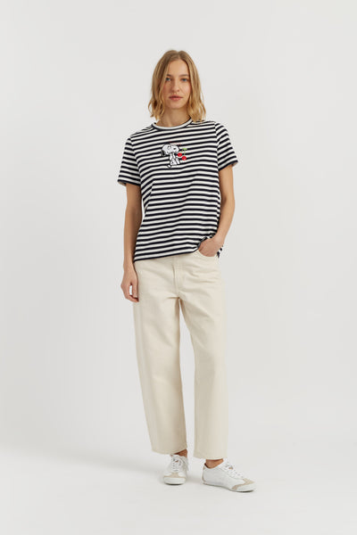 Navy Cotton Snoopy Breton Cherry T-Shirt