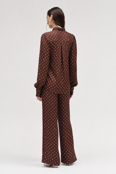 Chocolate Viscose Polka Dot Pants