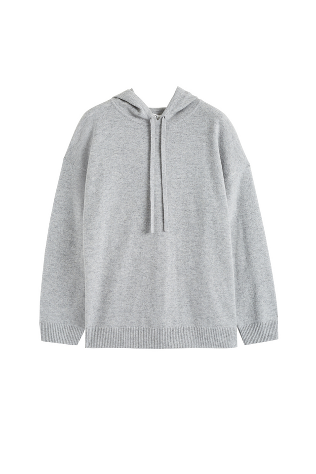 Light-Grey Wool-Cashmere Relaxed Hoodie image 4