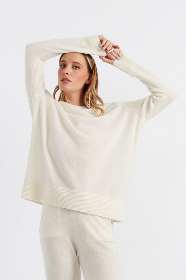 Cream Cloud Cashmere Slouchy Sweater image 1