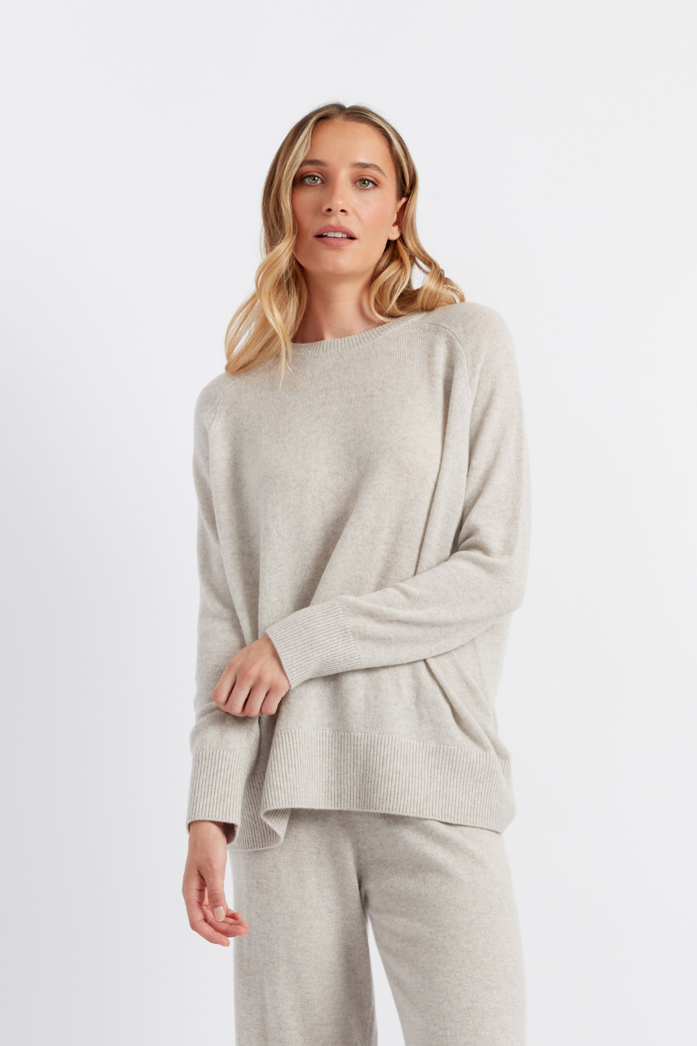 Taupe Cloud Cashmere Slouchy Sweater