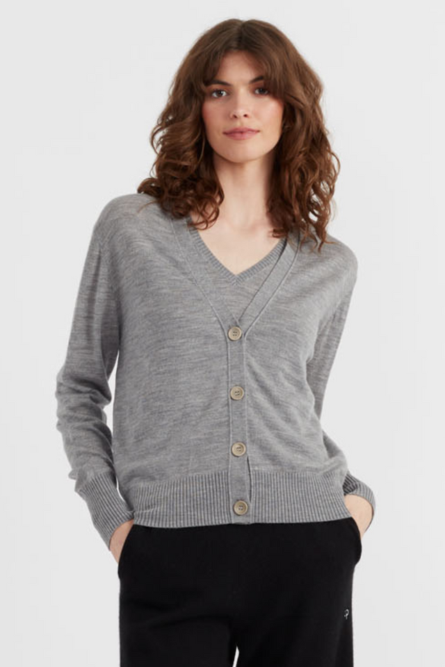 Grey Pure Merino Cardigan image 1