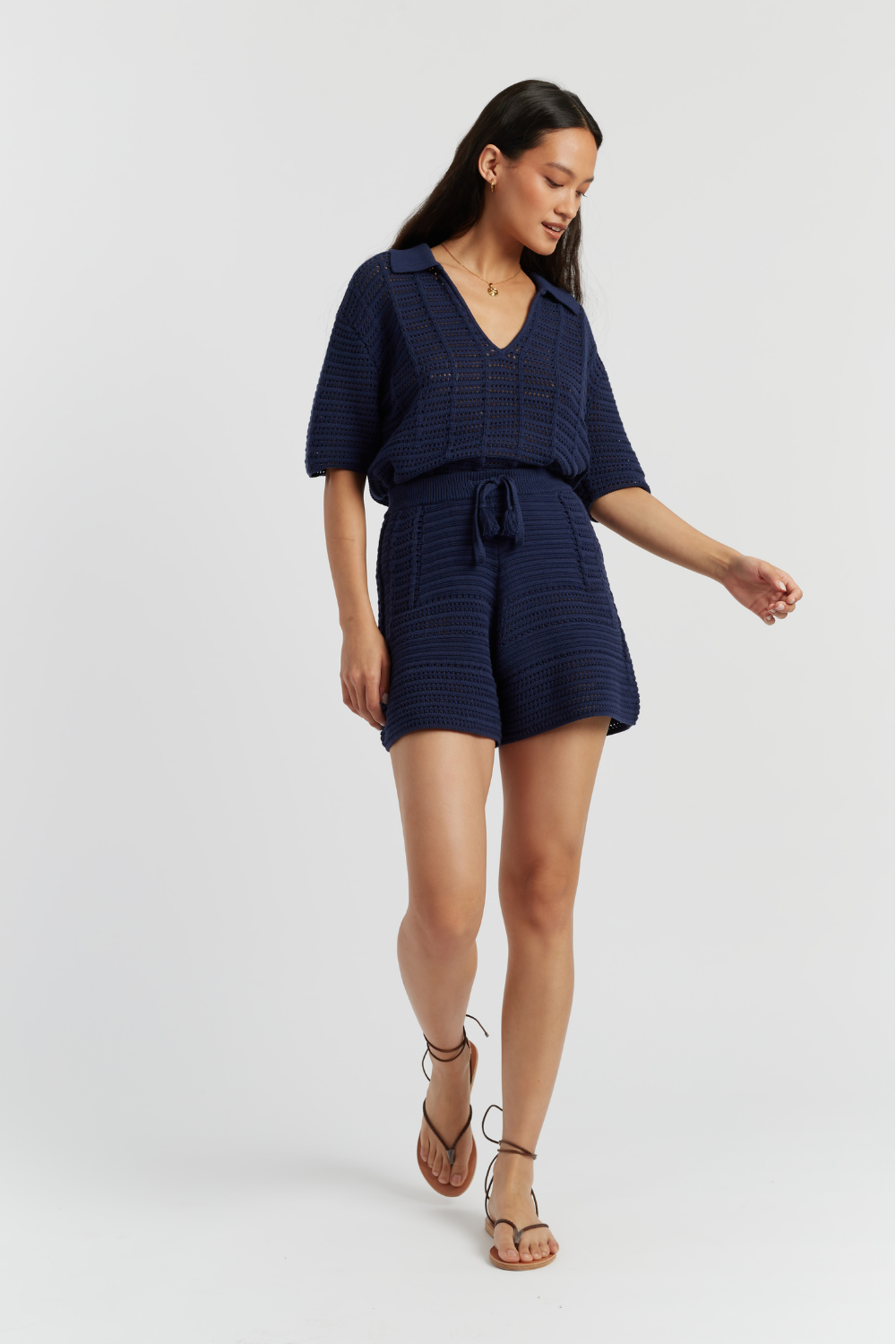 Blue Cotton-Cashmere Dress
