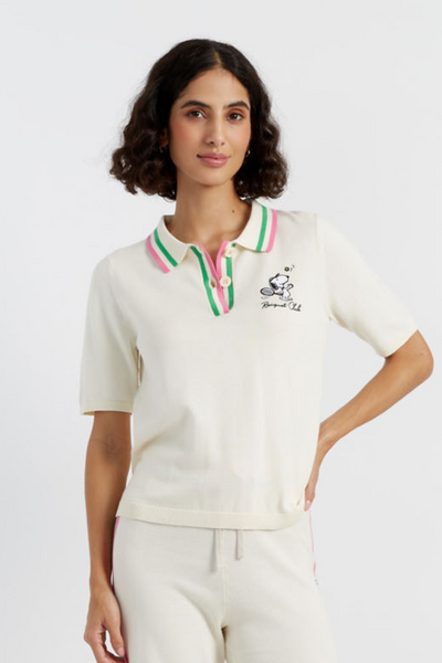SAMPLE SALE - NO REFUNDS Cream Cotton Peanuts Racquet Club Polo