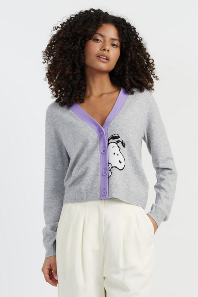 Light-Grey Wool-Cashmere Snoopy Cardigan image 1